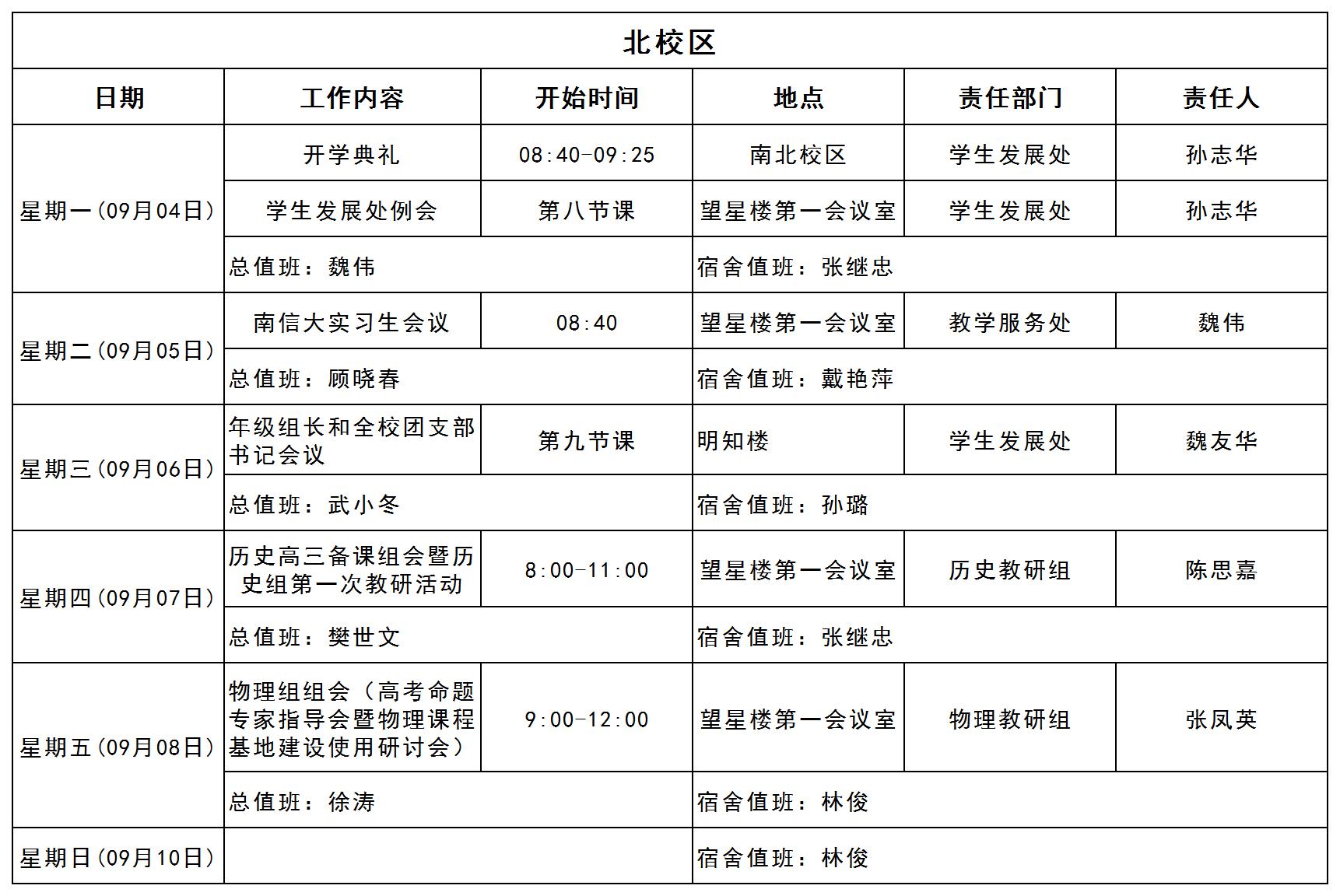 2023-2024学年第一学期日程_第一周