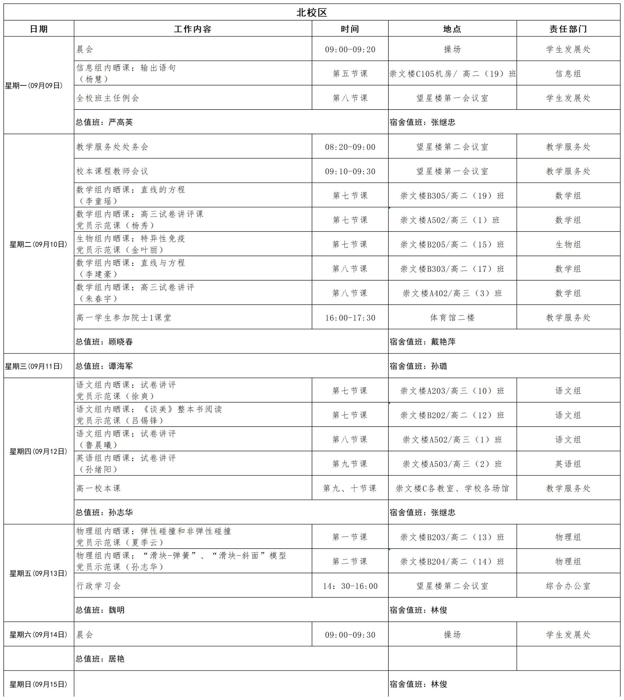 第二周09.09-09.15